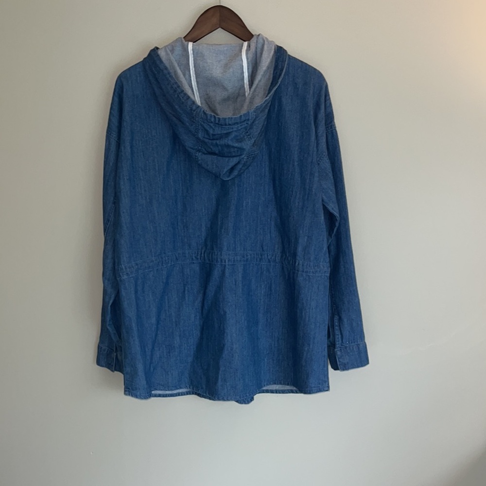 PERFECT CONDITION
Denim Hooded Jacket w/ 2 front pockets - Picture 2 of 8